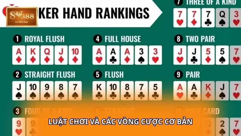 Luật chơi và các vòng cược cơ bản